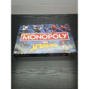 Marvel Spider-Man Monopoly Board Game Complete w Metal Tokens Cards Money